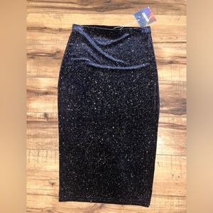 Missguided sparkle velvet midi skirt size 4